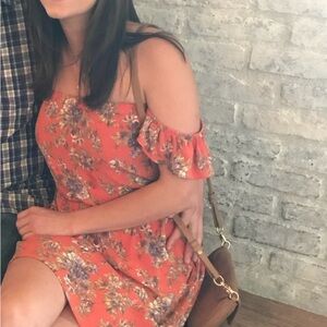 Orange floral dress